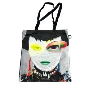 London Fashion Scout Reusable Shopping Bag of Ethics Black Canvas